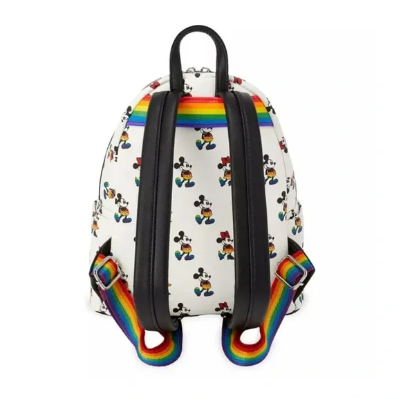 Disney Parks Rainbow Collection Mickey and Minnie Mini Loungefly Backpack